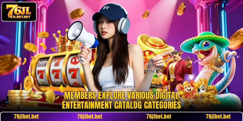 Members explore various digital entertainment catalog categories